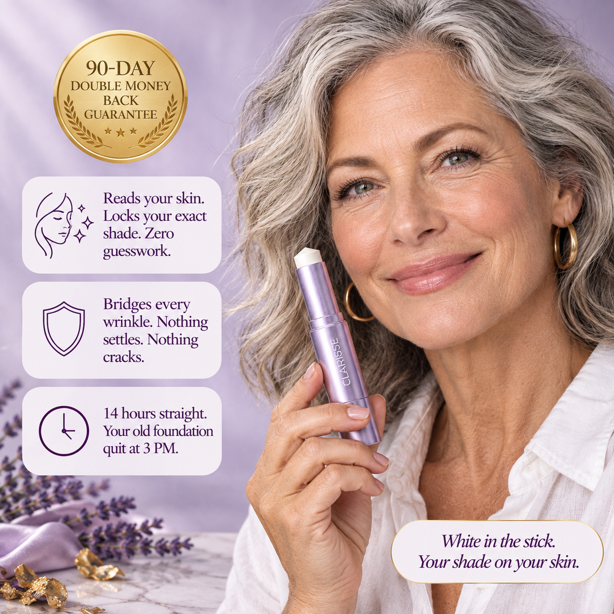 Clarisse color-Changing Foundation Stick for Mature Skin